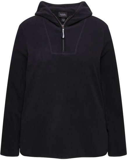 Ulla Popken Fleece Sweatshirt Hoodie Black - Megztiniai ir džemperiai - 