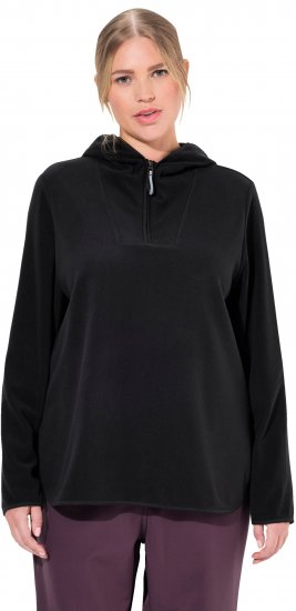 Ulla Popken Fleece Sweatshirt Hoodie Black - Megztiniai ir džemperiai - 