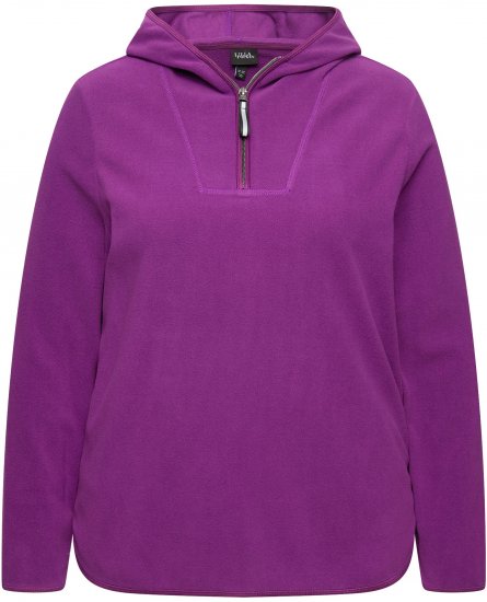 Ulla Popken Fleece Sweatshirt Hoodie Aubergine - Megztiniai ir džemperiai - 