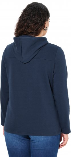 Ulla Popken TRUE Lettering Hoodie Navy Blue - Megztiniai ir džemperiai - 