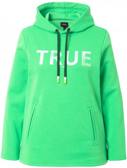 Ulla Popken TRUE Lettering Hoodie Mint Green - Megztiniai ir džemperiai - 