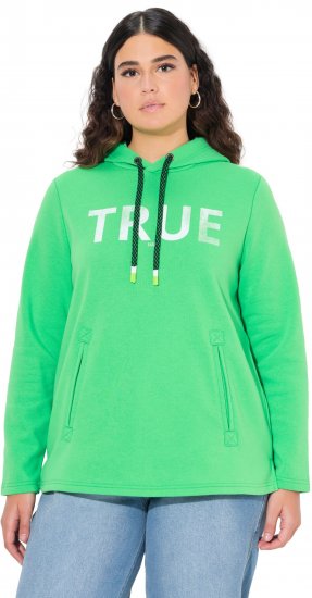 Ulla Popken TRUE Lettering Hoodie Mint Green - Megztiniai ir džemperiai - 