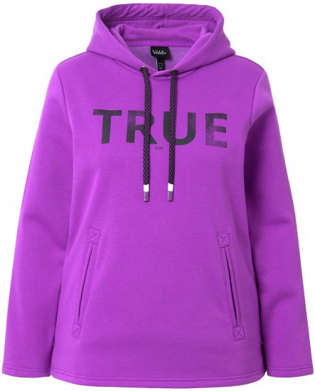 Ulla Popken TRUE Lettering Hoodie Neon Red - Megztiniai ir džemperiai - 