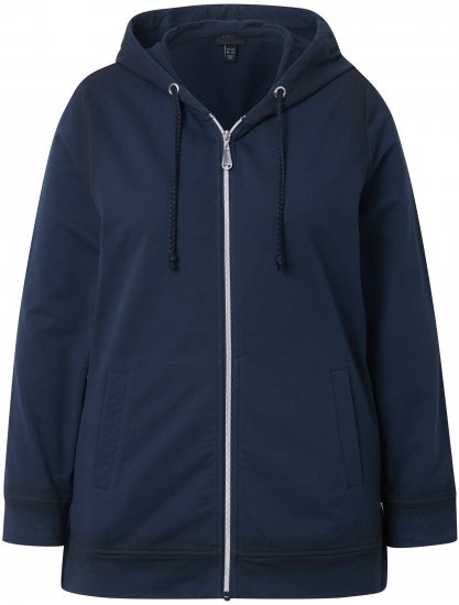 Ulla Popken Decorative Seam Zip-Up Hoodie Navy - Megztiniai ir džemperiai - 