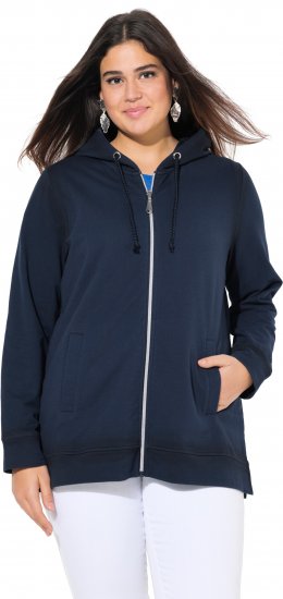 Ulla Popken Decorative Seam Zip-Up Hoodie Navy - Megztiniai ir džemperiai - 