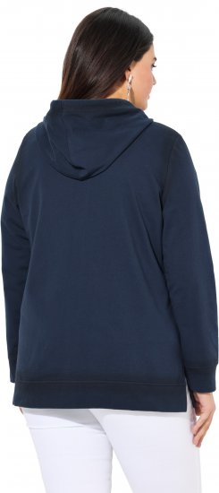 Ulla Popken Decorative Seam Zip-Up Hoodie Navy - Megztiniai ir džemperiai - 