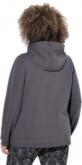 Ulla Popken Snake Detail Zip-Up Hoodie Graphite Grey - Megztiniai ir džemperiai - 