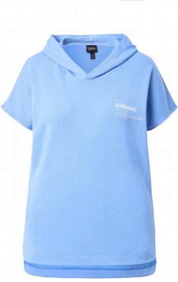 Ulla Popken Quick Drying Short Sleeve Hoodie Light Blue - Megztiniai ir džemperiai - 