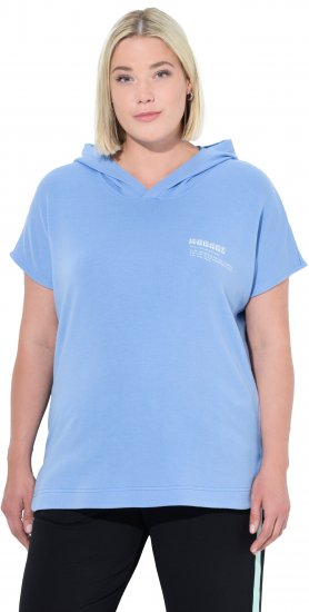 Ulla Popken Quick Drying Short Sleeve Hoodie Light Blue - Megztiniai ir džemperiai - 