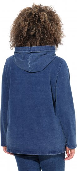 Ulla Popken Perfect Flow Embroidered Hoodie Indigo Denim - Megztiniai ir džemperiai - 