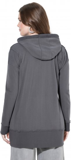 Ulla Popken Decorative Seam Zip-Up Hoodie Graphite Grey - Megztiniai ir džemperiai - 
