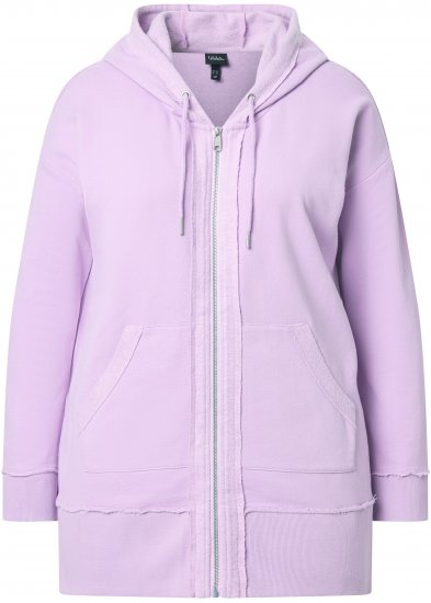 Ulla Popken Decorative Seam Zip-Up Hoodie Lavender - Megztiniai ir džemperiai - 