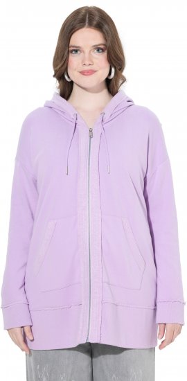 Ulla Popken Decorative Seam Zip-Up Hoodie Lavender - Megztiniai ir džemperiai - 