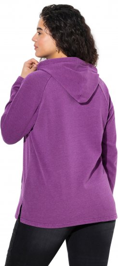 Ulla Popken Rhinestone Drawstring Moon Wash Hoodie Light Plum - Megztiniai ir džemperiai - 