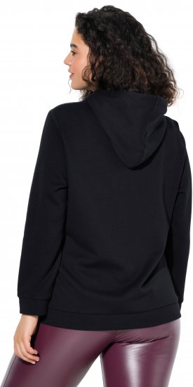 Ulla Popken Decorative Lace-Up Hoodie Black - Megztiniai ir džemperiai - 