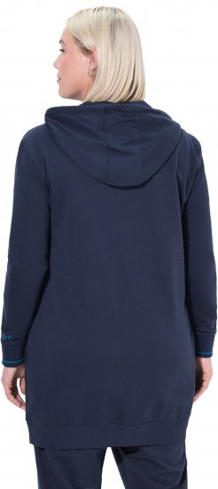 Ulla Popken Contrast Piping Zip-Up Hoodie Navy - Megztiniai ir džemperiai - 
