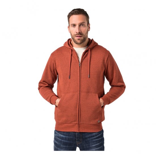 JP1880 Hoodie With Zipper Brick Brown - Megztiniai ir džemperiai - Megztiniai ir Džemperiai - 2XL-14XL
