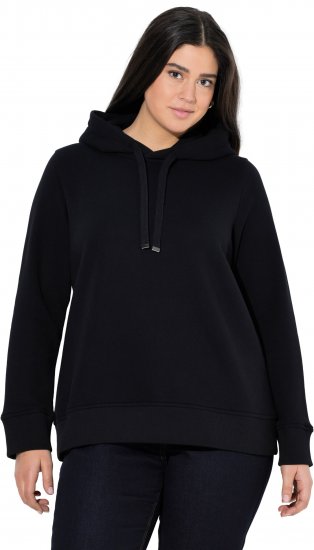 Ulla Popken Relaxed Fit Long Sleeve Hoodie Black - Megztiniai ir džemperiai - 