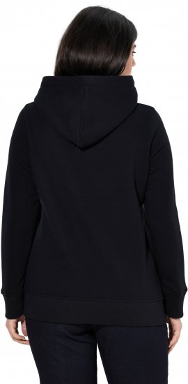 Ulla Popken Relaxed Fit Long Sleeve Hoodie Black - Megztiniai ir džemperiai - 