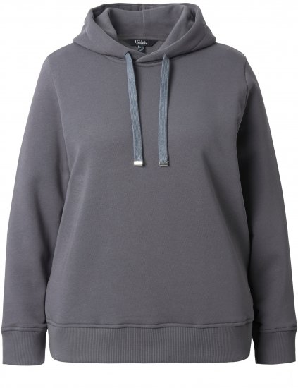 Ulla Popken Relaxed Fit Long Sleeve Hoodie Graphite Grey - Megztiniai ir džemperiai - 