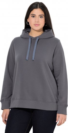 Ulla Popken Relaxed Fit Long Sleeve Hoodie Graphite Grey - Megztiniai ir džemperiai - 