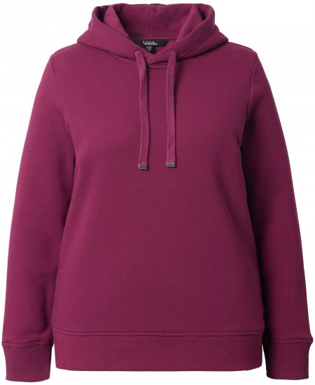 Ulla Popken Relaxed Fit Long Sleeve Hoodie Dark Berry - Megztiniai ir džemperiai - 