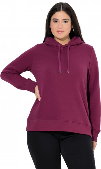 Ulla Popken Relaxed Fit Long Sleeve Hoodie Dark Berry - Megztiniai ir džemperiai - 