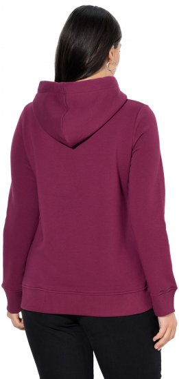 Ulla Popken Relaxed Fit Long Sleeve Hoodie Dark Berry - Megztiniai ir džemperiai - 