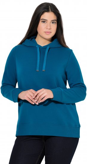 Ulla Popken Relaxed Fit Long Sleeve Hoodie Cerulean - Megztiniai ir džemperiai - 