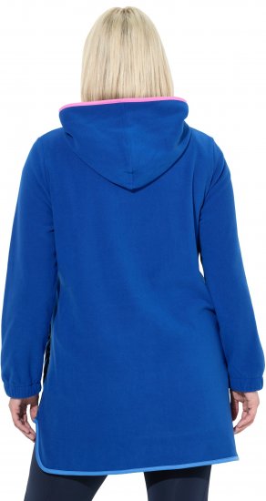 Ulla Popken Color Block Fleece Hoodie Denim Blue - Megztiniai ir džemperiai - 