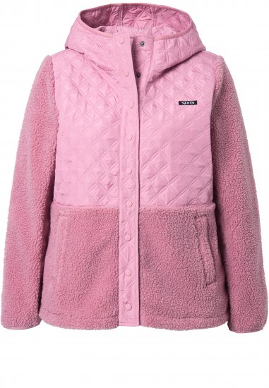 Ulla Popken Mixed Texture Hoodie Wildberry - Megztiniai ir džemperiai - 