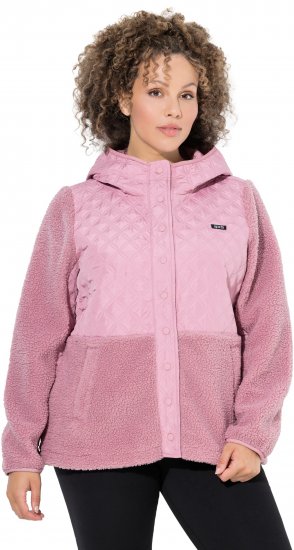 Ulla Popken Mixed Texture Hoodie Wildberry - Megztiniai ir džemperiai - 