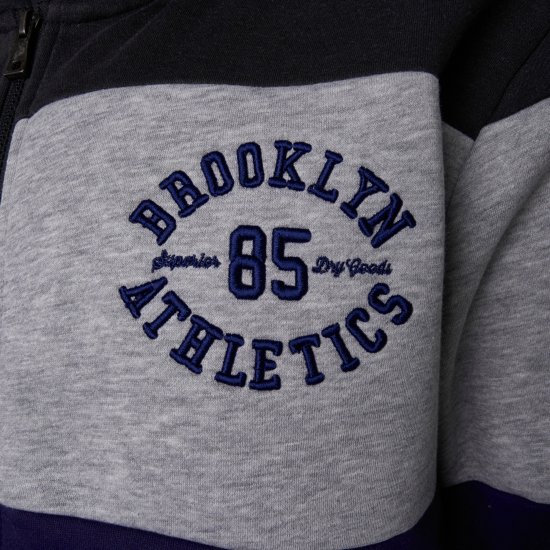 Kam Jeans 7083 Zip Thru Cut & Saw Brooklyn Hoodie Jet Black - Megztiniai ir džemperiai - Megztiniai ir Džemperiai - 2XL-14XL