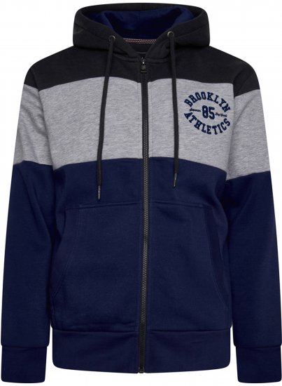 Kam Jeans 7083 Zip Thru Cut & Saw Brooklyn Hoodie Jet Black - Megztiniai ir džemperiai - Megztiniai ir Džemperiai - 2XL-14XL