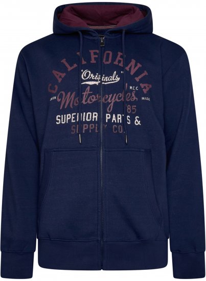 Kam Jeans 7085 Californai Zip Thru Hoodie Navy - Megztiniai ir džemperiai - Megztiniai ir Džemperiai - 2XL-14XL