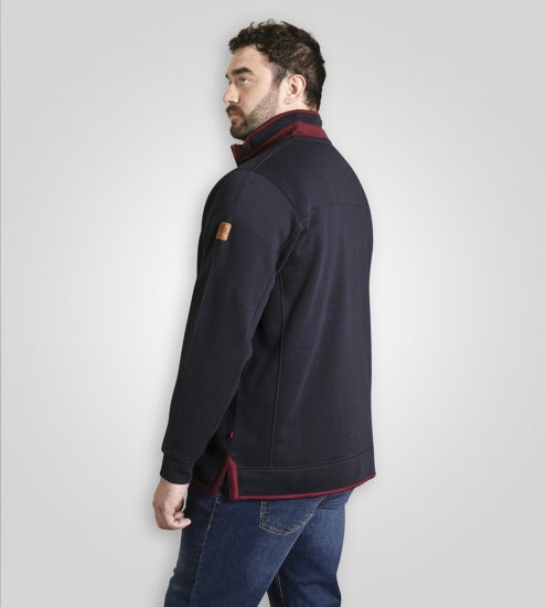 Duke Leicester Quarter Neck Fleece Sweatshirt Navy TALL - TALL džemperiai - 