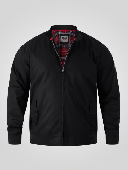 D555 Kent Elastic Rib Hem & Cuffs Harrington Jacket Black - Didelės vyriškos striukės - Didelės vyriškos striukės