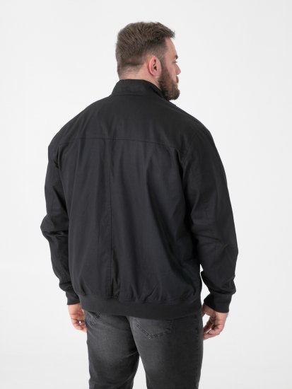 D555 Kent Elastic Rib Hem & Cuffs Harrington Jacket Black - Didelės vyriškos striukės - Didelės vyriškos striukės