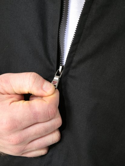 D555 Kent Elastic Rib Hem & Cuffs Harrington Jacket Black - Didelės vyriškos striukės - Didelės vyriškos striukės