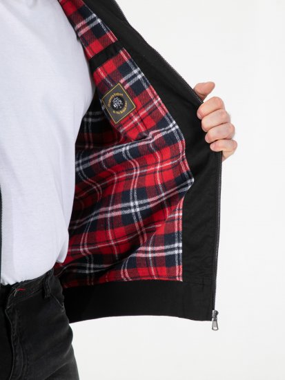 D555 Kent Elastic Rib Hem & Cuffs Harrington Jacket Black - Didelės vyriškos striukės - Didelės vyriškos striukės