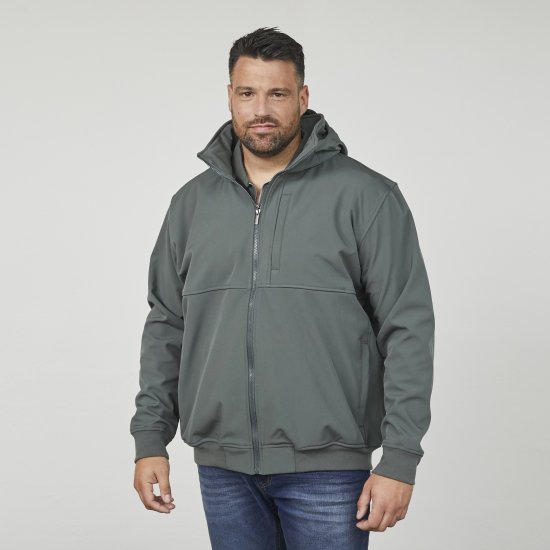 North Latitude 61301 Softshell Striukė su Nuimamu Gobtuvu Tamsiai Žalia - Didelės vyriškos striukės - Didelės vyriškos striukės