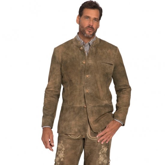 JP1880 Traditional Jacket Janker Goat Suede Brown - Šventinė apranga - Šventinė apranga – Švęsti stilingai ir patogiai