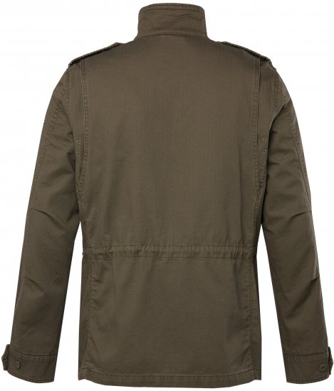 JP1880 Field Jacket with Badges Vintage Look Moss Green - Didelės vyriškos striukės - Didelės vyriškos striukės