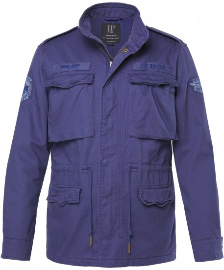 JP1880 Field Jacket with Badges Vintage Look Light Azure Blue - Didelės vyriškos striukės - Didelės vyriškos striukės