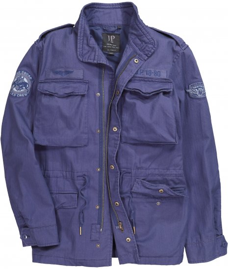 JP1880 Field Jacket with Badges Vintage Look Light Azure Blue - Didelės vyriškos striukės - Didelės vyriškos striukės