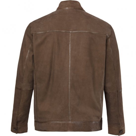 JP1880 Leather Jacket Lambskin Suede Brown - Didelės vyriškos striukės - Didelės vyriškos striukės