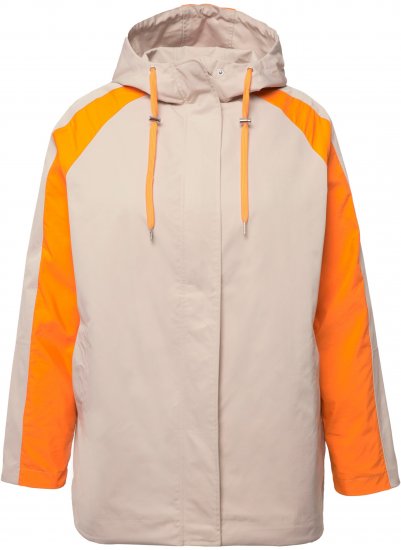 Ulla Popken HYPRAR Color Black Water Repellent Jacket Dark Putty - Striukės - 