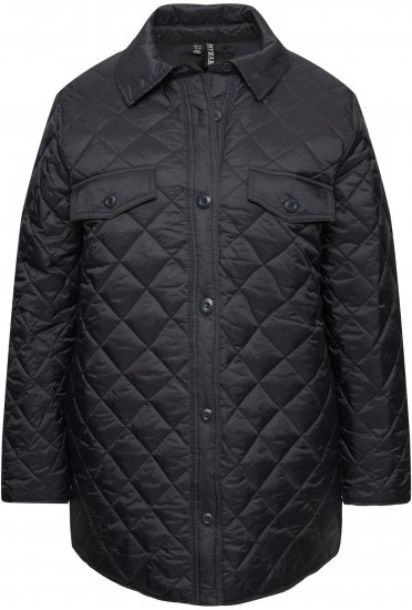 Ulla Popken Quilted Water Repellent Shirt Jacket Black - Striukės - 