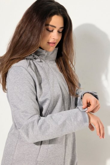 Ulla Popken HYPRAR Melange Softshell Jacket Grey Melange - Striukės - Didelių dydžių striukės moterims