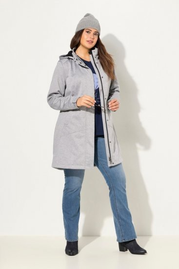 Ulla Popken HYPRAR Melange Softshell Jacket Grey Melange - Striukės - Didelių dydžių striukės moterims